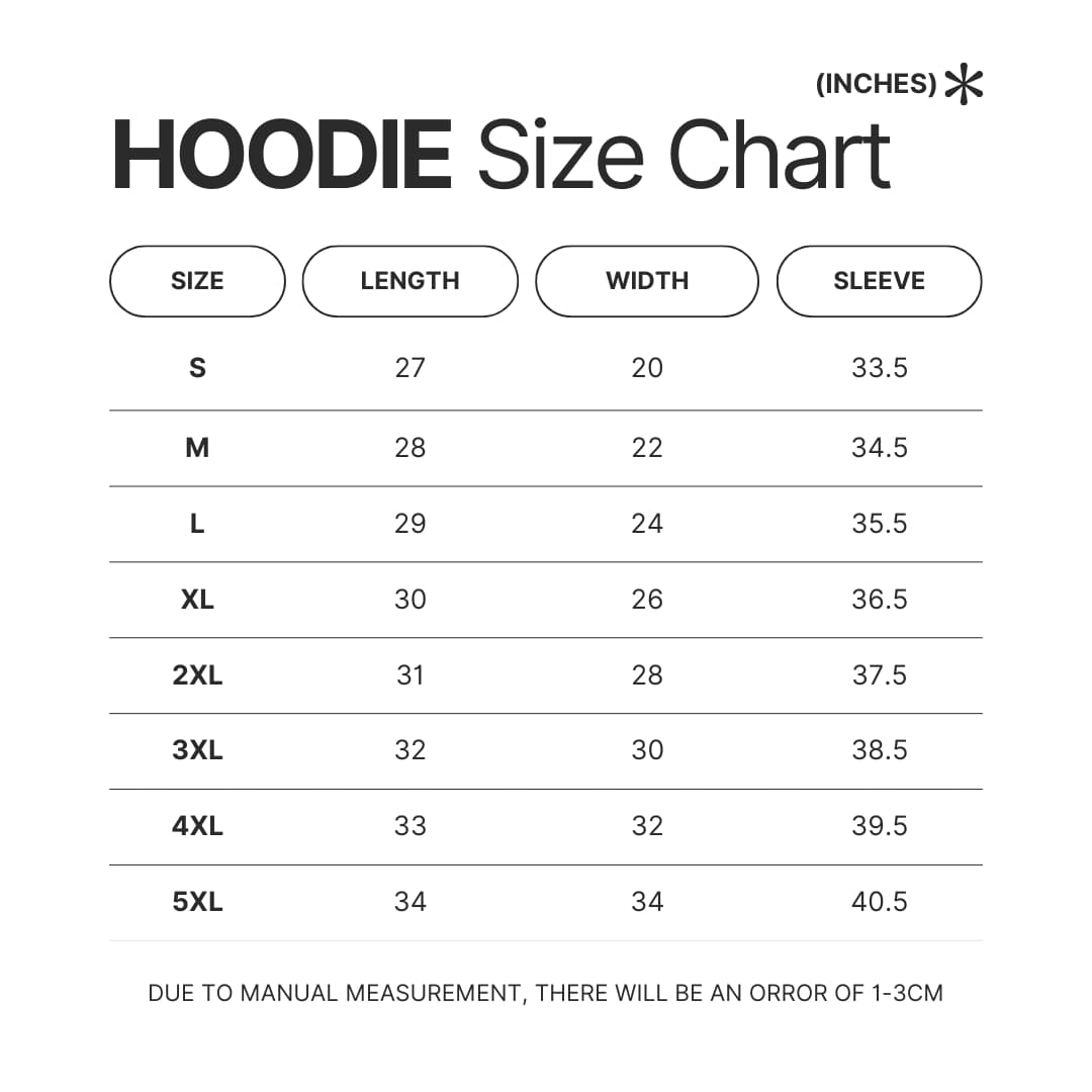 Hoodie Size Chart - Herencia De Patrones Store