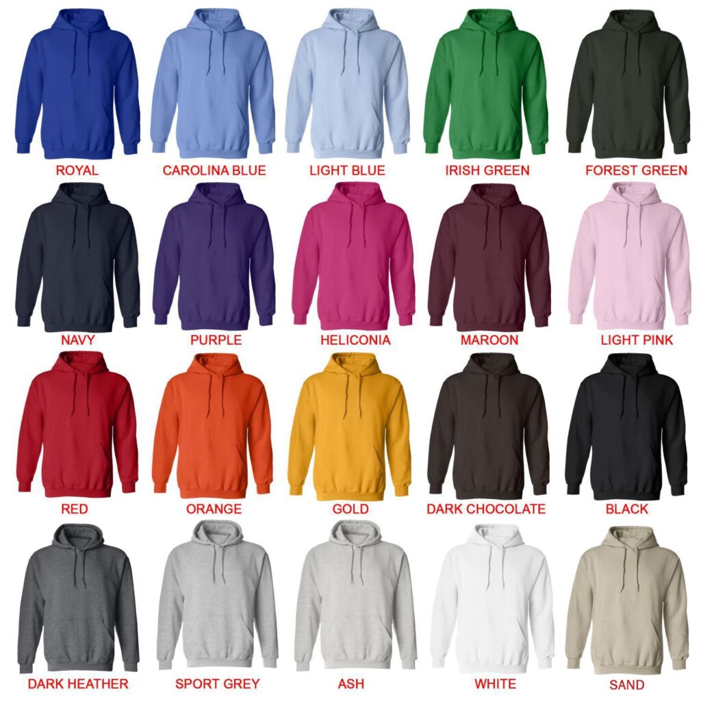 hoodie color chart - Herencia De Patrones Store